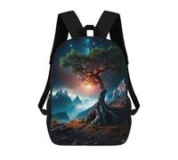 sinyumoney 3D Printed Space Tree School Backpack for Kids Children's 17inch Backpacks Boy Girl Book Bags Kids School Bag