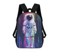 sinyumoney 3D Printed Spacewalking in Silence Children School Backpack Fashion Rucksack Casual Travel 17inch Backpacks Large Capacity Daypack for Boys Girls
