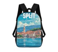 sinyumoney 3D Printed Split Croatia School Bags Kids Backpacks Casual Fashion Backpacks Book Bags for Boys Elementary And Middle School Students 17inch