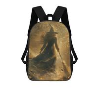 sinyumoney 3D Printed Spooky Witch in Forest School Bag Boys Girls Children's 17inch Backpack School Backpack Casual Fashion Backpack for in School Or Travel