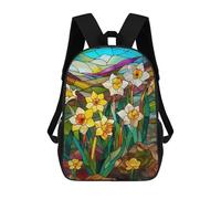 sinyumoney 3D Printed Spring Daffodils Children Backpacks Kids Cute School Backpack Outdoor Casual Daypack for Boys Middle School Students 17inch