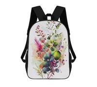 sinyumoney 3D Printed Spring Flowers Watercolor Children's School Backpack for Kids High Capacity Travel Rucksacks Fashion Book Bags Kids School Bag Back Pack 17inch