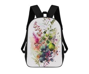 sinyumoney 3D Printed Spring Flowers Watercolor Children's School Backpack for Kids High Capacity Travel Rucksacks Fashion Book Bags Kids School Bag Back Pack 17inch