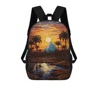 sinyumoney 3D Printed Stained Glass Desert Sunset-1 School Backpack With Big Pockets for Kids, Children's Backpacks Book Bags Kids School Bag 17inch