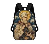 sinyumoney 3D Printed Stained Glass Pope School Book Bags Fashion Kids Large Capacity Backpack Children School Bag Travel Rucksacks 17inch