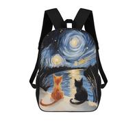 sinyumoney 3D Printed Starry Night Cats -13 School Backpack for Kids Children's 17inch Backpacks Boy Girl Book Bags Kids School Bag