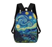 sinyumoney 3D Printed Starry Night Sky Painting School Backpack With Big Pockets for Kids, Children's Backpacks Book Bags Kids School Bag 17inch
