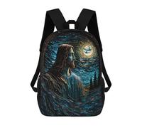 sinyumoney 3D Printed Starry Night's Serenity School Backpack With Big Pockets for Kids Children's Backpacks Boy Girl Book Bags Kids School Bag 17inch