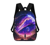 sinyumoney 3D Printed Starry Sky Journey -1 School Backpack With Big Pockets for Kids Children's Backpacks Boy Girl Book Bags Kids School Bag 17inch