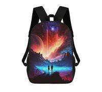 sinyumoney 3D Printed Stars Crossed Lovers School Bag Boys Girls Children's School Backpack Casual Fashion Backpack for in School Or Travel 17inch