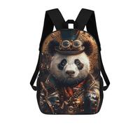 sinyumoney 3D Printed Steampunk Animal Panda School Bag Boys Girls Children's School Backpack Casual Fashion Backpack for in School Or Travel 17inch