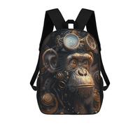 sinyumoney 3D Printed Steampunk Ape Animal School Book Bags Fashion Kids Large Capacity Backpack Children School Bag Travel Rucksacks 17inch