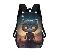 sinyumoney 3D Printed Steampunk Cat in Desert-2 Children Backpacks Kids Cute School Backpack Outdoor Casual Daypack for Boys Middle School Students 17inch