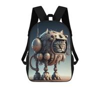 sinyumoney 3D Printed Steampunk Cat Robot School Book Bags Fashion Kids Large Capacity Backpack Children School Bag Travel Rucksacks 17inch