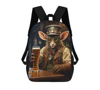 sinyumoney 3D Printed Steampunk Craft Beer Faun School Bag Boys Girls Children's School Backpack Casual Fashion Backpack for in School Or Travel 17inch