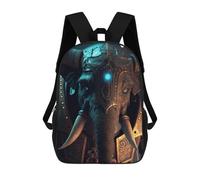 sinyumoney 3D Printed Steampunk Elephant Armor School Backpack With Big Pockets for Kids Children's Backpacks Boy Girl Book Bags Kids School Bag 17inch