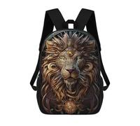 sinyumoney 3D Printed Steampunk Lion Portrait-1 School Backpack With Big Pockets for Kids Children's Backpacks Boy Girl Book Bags Kids School Bag 17inch