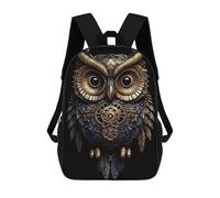 sinyumoney 3D Printed Steampunk Owl Art Print School Backpack With Big Pockets for Kids, Children's Backpacks Book Bags Kids School Bag 17inch