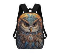 sinyumoney 3D Printed Steampunk Owl Artwork-2 Children's School Backpack for Kids High Capacity Travel Rucksacks Fashion Book Bags Kids School Bag Back Pack 17inch