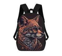 sinyumoney 3D Printed Stylish Fox Artwork School Backpack With Big Pockets for Kids, Children's Backpacks Book Bags Kids School Bag 17inch