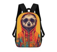 sinyumoney 3D Printed Stylish Sloth in Colorful Hoodie School Backpack With Big Pockets for Kids Children's Backpacks Boy Girl Book Bags Kids School Bag 17inch