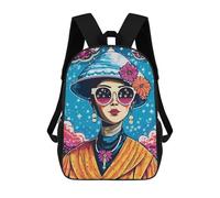 sinyumoney 3D Printed Stylish Woman Children Backpacks Kids Cute School Backpack Outdoor Casual Daypack for Boys Middle School Students 17inch