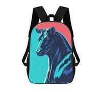 sinyumoney 3D Printed Stylized Bull Illustration with Bold Colors Children's 17inch School Backpack for Kids High Capacity Travel Rucksacks Fashion Book Bags Kids School Bag