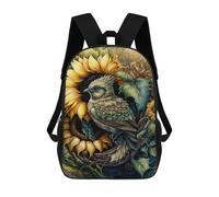 sinyumoney 3D Printed Sunflower Bird Nest Art Print Children's 17inch School Backpack for Kids High Capacity Travel Rucksacks Fashion Book Bags Kids School Bag