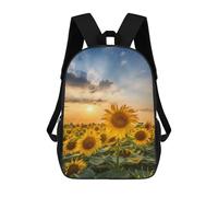 sinyumoney 3D Printed Sunflower Field at Sunset-1 Children Backpacks Kids Cute School Backpack Outdoor Casual Daypack for Boys Middle School Students 17inch