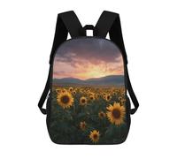 sinyumoney 3D Printed Sunflower Field Sunset-7 School Backpack With Big Pockets for Kids Children's Backpacks Boy Girl Book Bags Kids School Bag 17inch