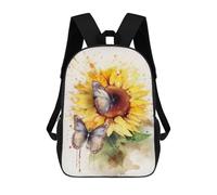 sinyumoney 3D Printed Sunflower Waterdrawing School Backpack for Kids Children's 17inch Backpacks Boy Girl Book Bags Kids School Bag