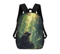 sinyumoney 3D Printed Sunlit Tropical Chimpanzee School Backpack Book 17inch Bags Fashion Backpacks Large Capacity Backpack Children Travel Rucksacks