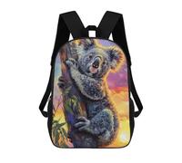 sinyumoney 3D Printed Sunrise Koala Children Backpacks Kids Cute School Backpack Outdoor Casual Daypack for Boys Middle School Students 17inch