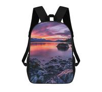 sinyumoney 3D Printed Sunset at Glacier Bay School Backpack for Kids Children's 17inch Backpacks Boy Girl Book Bags Kids School Bag