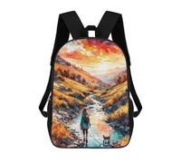sinyumoney 3D Printed Sunset in The Pyrenees School Bag Boys Girls Children's 17inch Backpack School Backpack Casual Fashion Backpack for in School Or Travel