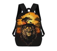 sinyumoney 3D Printed Sunset Lion Majesty School Backpack With Big Pockets for Kids Children's Backpacks Boy Girl Book Bags Kids School Bag 17inch