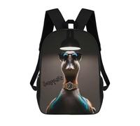 sinyumoney 3D Printed Swagquatic Duck School Backpack With Big Pockets for Kids Children's Backpacks Boy Girl Book Bags Kids School Bag 17inch