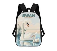 sinyumoney 3D Printed Swan Family Minimalist School Bag Boys Girls Children's School Backpack Casual Fashion Backpack for in School Or Travel 17inch