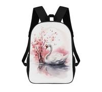 sinyumoney 3D Printed Swan Watercolor School Backpack Book 17inch Bags Fashion Backpacks Large Capacity Backpack Children Travel Rucksacks