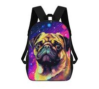 sinyumoney 3D Printed Synth Pug Pixel Art School Backpack Book 17inch Bags Fashion Backpacks Large Capacity Backpack Children Travel Rucksacks