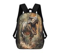 sinyumoney 3D Printed T-Rex in The Jungle School Bags Kids Backpacks Casual Fashion Backpacks Book Bags for Boys Elementary And Middle School Students 17inch