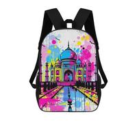 sinyumoney 3D Printed Taj Mahal Pop Art Children School Bookbags Fashion Rucksack Casual Travel Children's Backpacks Large Capacity Daypack for Boys Girls 17inch