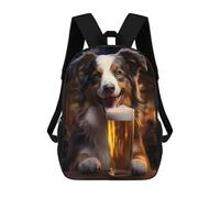 sinyumoney 3D Printed Tavern Tabby Dog Portrait Children Backpacks Kids Cute School Backpack Outdoor Casual Daypack for Boys Middle School Students 17inch