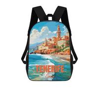 sinyumoney 3D Printed Tenerife Spain Coast Children Backpacks Kids Cute School Backpack Outdoor Casual Daypack for Boys Middle School Students 17inch