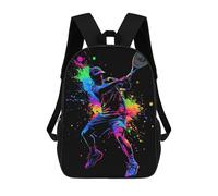 sinyumoney 3D Printed Tennis Player Silhouette Children's 17inch School Backpack for Kids High Capacity Travel Rucksacks Fashion Book Bags Kids School Bag