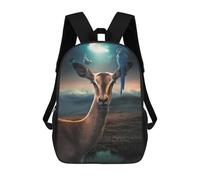 sinyumoney 3D Printed The Antelope And Birds Children's 17inch School Backpack for Kids High Capacity Travel Rucksacks Fashion Book Bags Kids School Bag