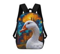 sinyumoney 3D Printed The Castle Night Duck School Backpack for Kids Children's 17inch Backpacks Boy Girl Book Bags Kids School Bag