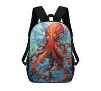 sinyumoney 3D Printed The Creepy Squid School Bag Boys Girls Children's 17inch Backpack School Backpack Casual Fashion Backpack for in School Or Travel