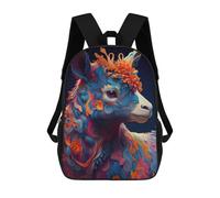 sinyumoney 3D Printed The Cute Alpaca School Bag Boys Girls Children's 17inch Backpack School Backpack Casual Fashion Backpack for in School Or Travel