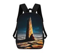 sinyumoney 3D Printed The Last Pillar of Light - The One Who Stayed Behind School Bags Kids Backpacks Casual Fashion Backpacks Book Bags for Boys Elementary And Middle School Students 17inch